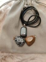 Verwisselbare hangers tijgeroog, sneeuwvlok obsidiaan, hematiet nr. 3-2