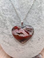 Oceaan jaspis druzy hartvormige ketting nr. 1-2