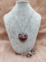 Oceaan jaspis druzy hartvormige ketting nr. 1