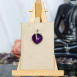 Zilveren amethist druppel hanger