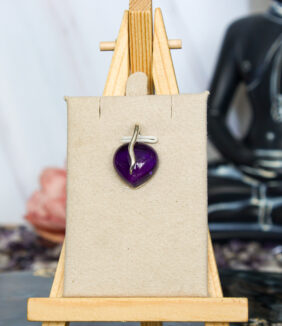 Zilveren amethist druppel hanger
