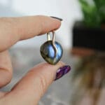 Zilveren labradoriet druppel hanger-3