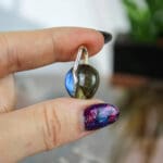 Zilveren labradoriet druppel hanger-4