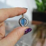 Zilveren labradoriet druppel hanger-5