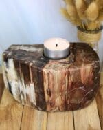 Versteend hout waxinelichthouder nr. 1