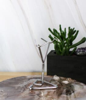 Ruitvormige metalen edelstenen houder zilver-2