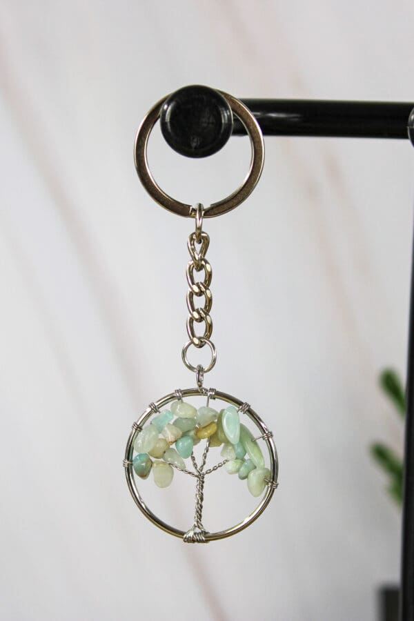 Amazoniet tree of life sleutelhanger