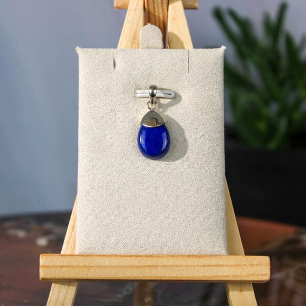 Zilveren lapis lazuli hanger