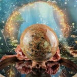 Perzik maansteen bol nr. 1-4