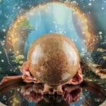 Perzik maansteen bol nr. 1-5