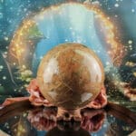 Perzik maansteen bol nr. 1-6