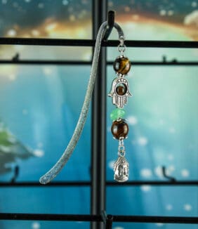 Boekenlegger met tijgeroog en groene aventurijn nr. 2-2