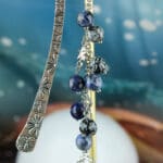 Boekenlegger sneeuwvlok obsidiaan en sodaliet met bedels nr. 1-3