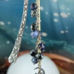 Boekenlegger sneeuwvlok obsidiaan en sodaliet met bedels nr. 1-5