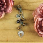 Sleutelhanger tijgeroog en mosagaat hart en engelenvleugels-4