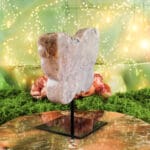 Roze amethist vlinder op standaard nr. 1-2