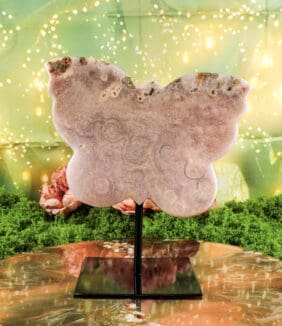 Roze amethist vlinder op standaard nr. 1-3