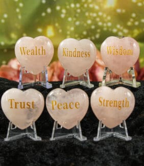 Rozenkwarts hartjes met tekst