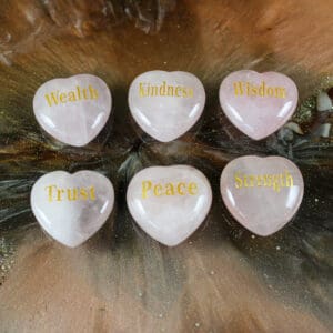 Rozenkwarts hartjes met tekst