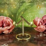 Metalen edelstenen standaard (goud) maat M