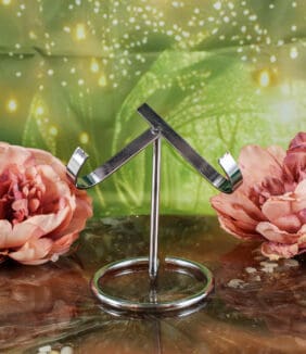 Metalen edelstenen standaard (zilver) maat L