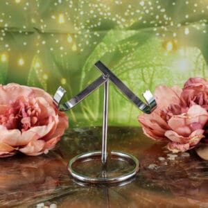 Metalen edelstenen standaard (zilver) maat L