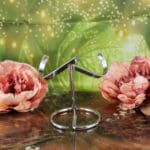 Metalen edelstenen standaard (zilver) maat L-4