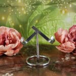 Metalen edelstenen standaard (zilver) maat M