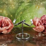 Metalen edelstenen standaard (zilver) maat M-4