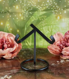 Metalen edelstenen standaard (zwart) maat L