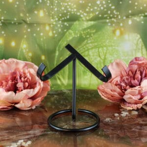 Metalen edelstenen standaard (zwart) maat L