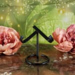 Metalen edelstenen standaard (zwart) maat M