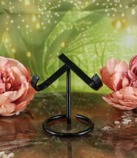 Metalen edelstenen standaard (zwart) maat M