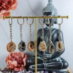 Agaat geode sleutelhanger