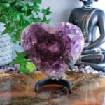 Amethist cluster hart op standaard nr. 3 - Afbeelding 2