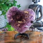 Amethist cluster hart op standaard nr. 4 - Afbeelding 2